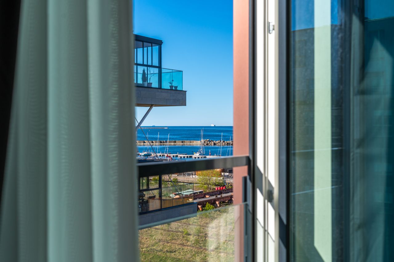 The marina seen from the studio window